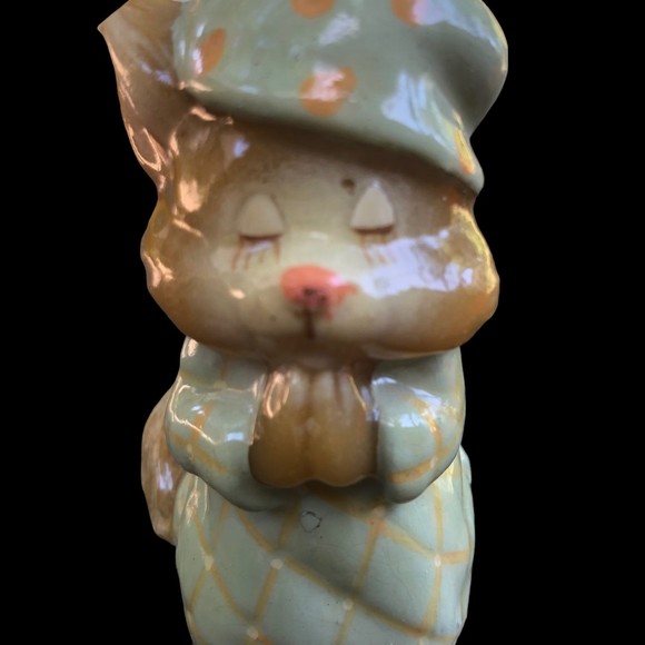 Vintage Feline Feelins Bedtime Prayers Kitty Cat Candle, Cake Topper - Picture 2 of 9